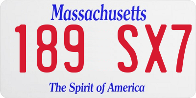 MA license plate 189SX7