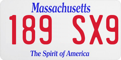 MA license plate 189SX9