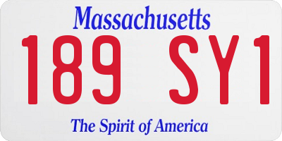 MA license plate 189SY1