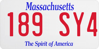 MA license plate 189SY4