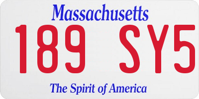 MA license plate 189SY5