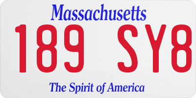 MA license plate 189SY8