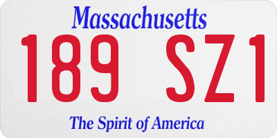 MA license plate 189SZ1