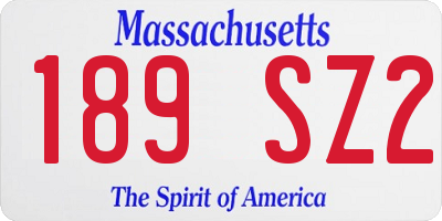 MA license plate 189SZ2