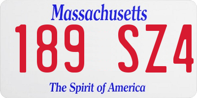 MA license plate 189SZ4
