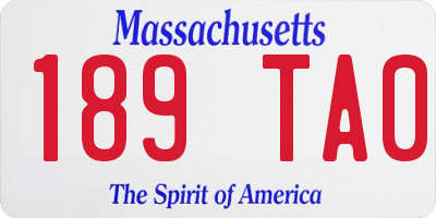 MA license plate 189TA0
