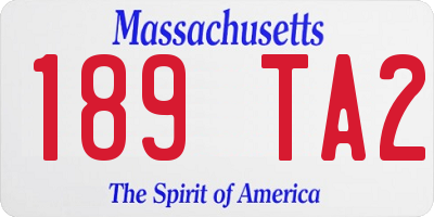 MA license plate 189TA2