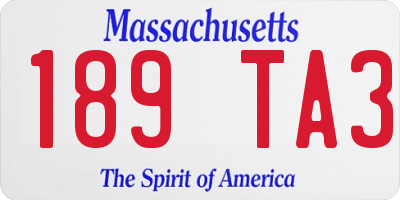 MA license plate 189TA3