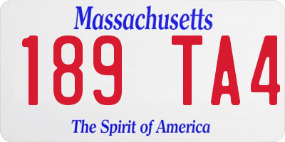 MA license plate 189TA4