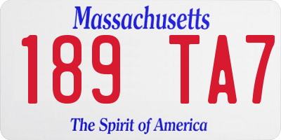 MA license plate 189TA7