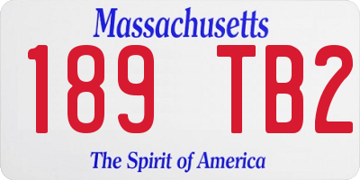 MA license plate 189TB2