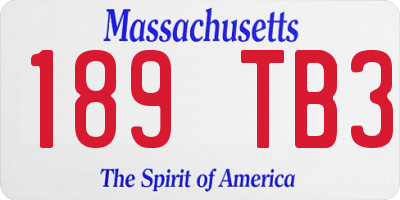 MA license plate 189TB3