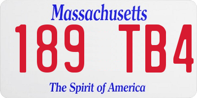MA license plate 189TB4