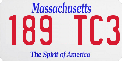 MA license plate 189TC3