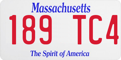 MA license plate 189TC4