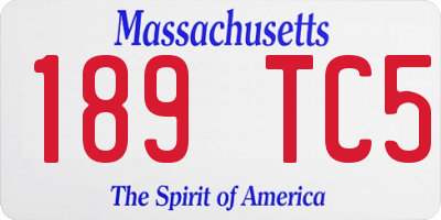 MA license plate 189TC5