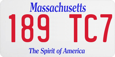 MA license plate 189TC7