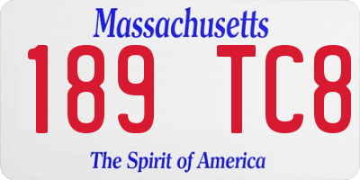 MA license plate 189TC8