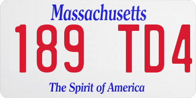 MA license plate 189TD4