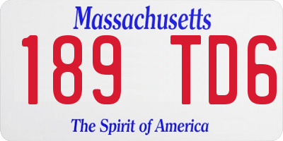 MA license plate 189TD6