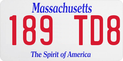 MA license plate 189TD8