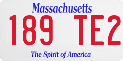 MA license plate 189TE2