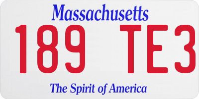 MA license plate 189TE3