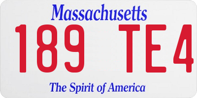 MA license plate 189TE4