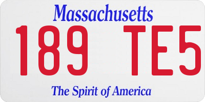 MA license plate 189TE5