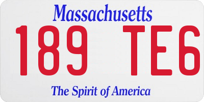 MA license plate 189TE6