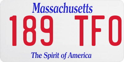 MA license plate 189TF0