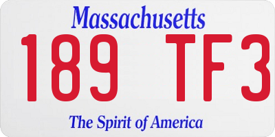 MA license plate 189TF3