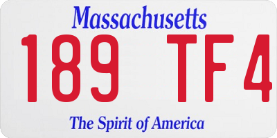 MA license plate 189TF4