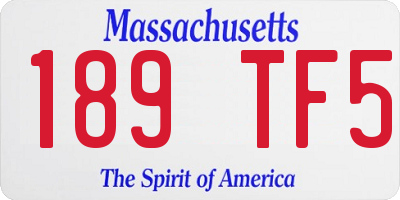 MA license plate 189TF5