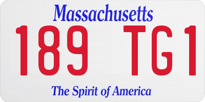 MA license plate 189TG1