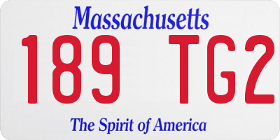 MA license plate 189TG2