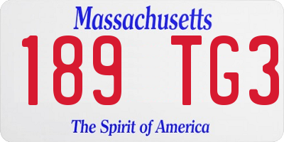 MA license plate 189TG3