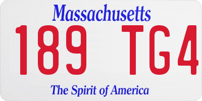 MA license plate 189TG4