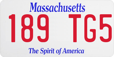 MA license plate 189TG5