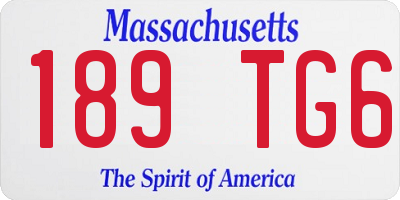MA license plate 189TG6