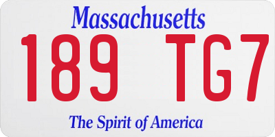 MA license plate 189TG7