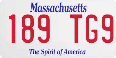 MA license plate 189TG9