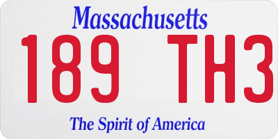 MA license plate 189TH3
