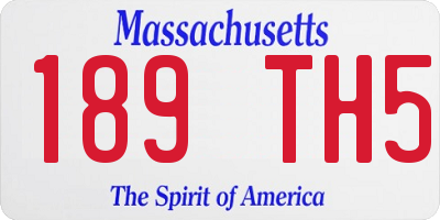 MA license plate 189TH5