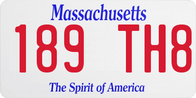 MA license plate 189TH8