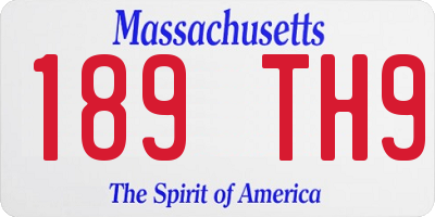 MA license plate 189TH9