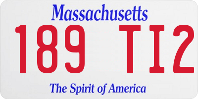 MA license plate 189TI2