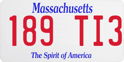 MA license plate 189TI3