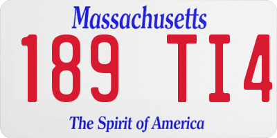 MA license plate 189TI4