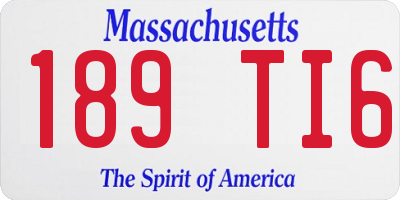 MA license plate 189TI6